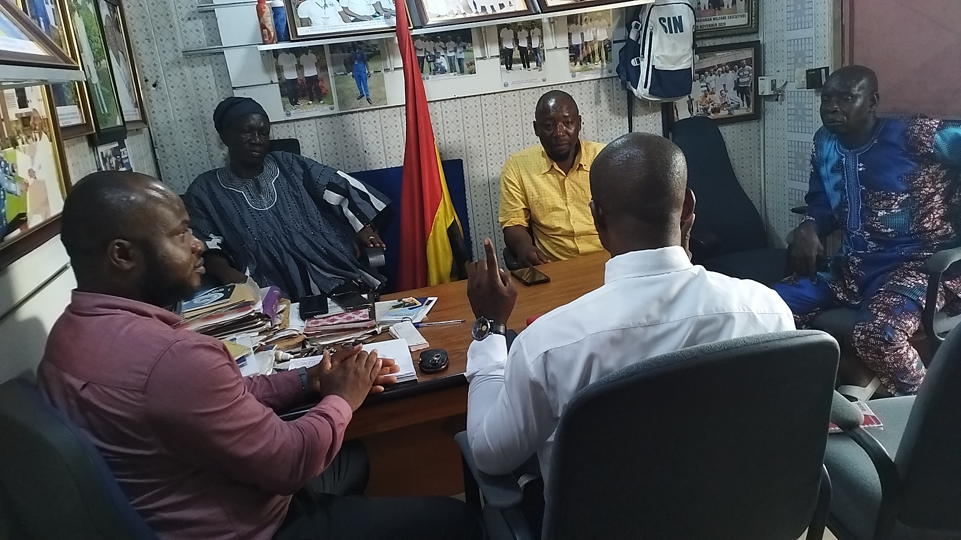 Drivers and community representatives in a welfare meeting